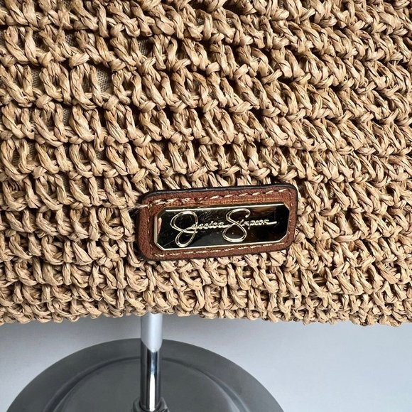 Jessica Simpson Toast Pink St. Pete Straw Crossbody - Picture 5 of 10